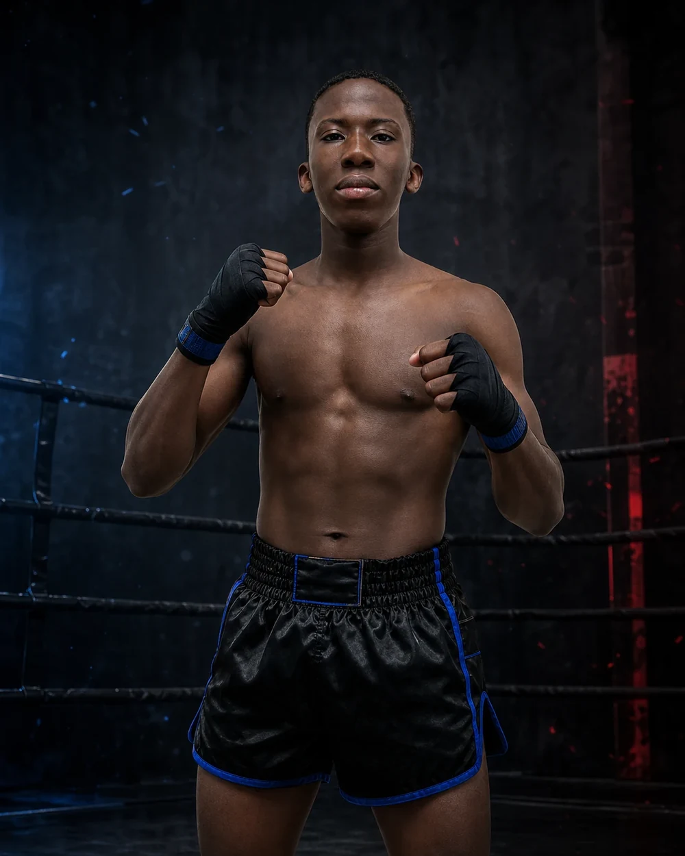 Portrait de Bouna D., combattant USP Boxing Thai