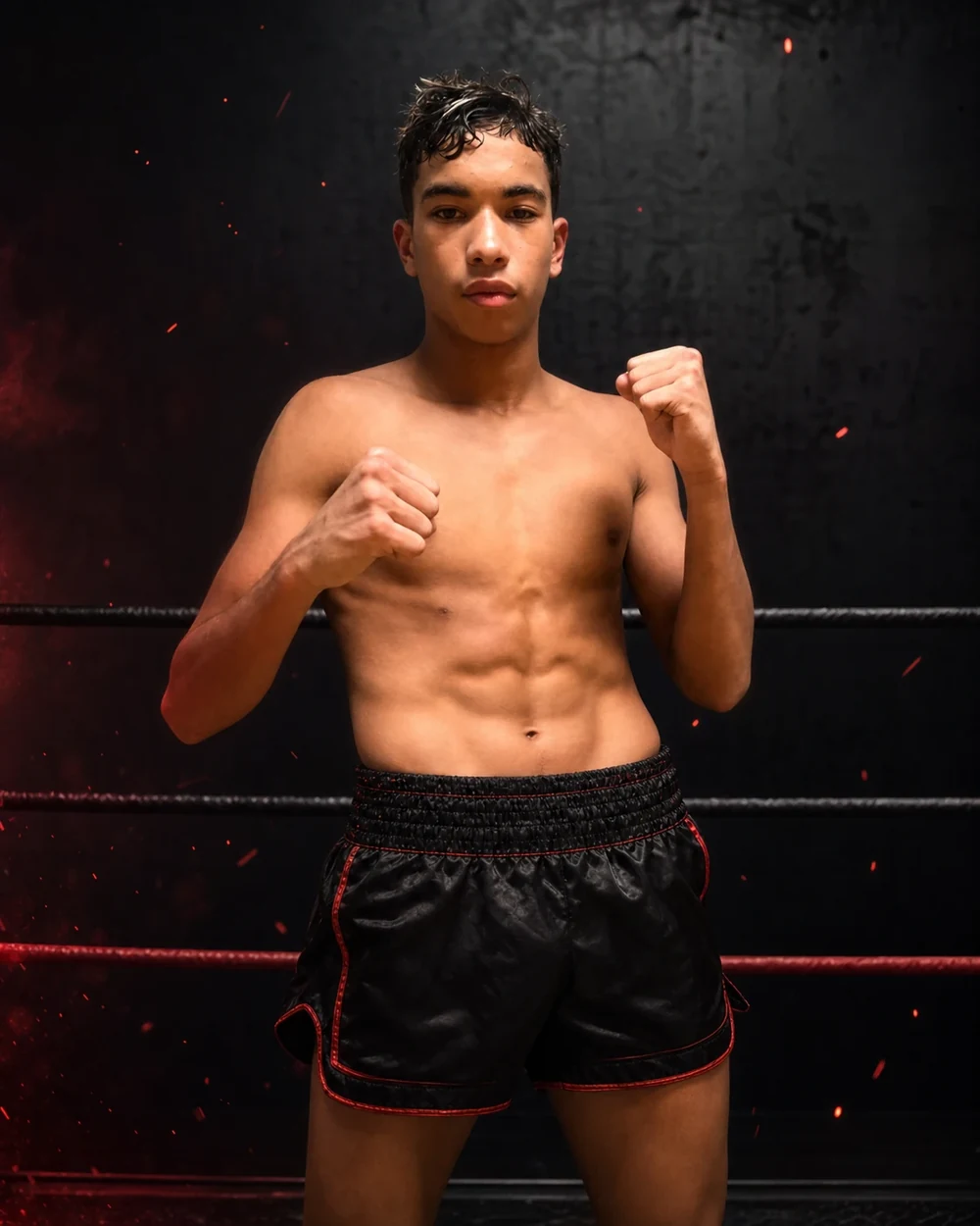 Portrait de Kaïs P., combattant USP Boxing Thai